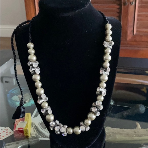 J. Crew Jewelry - J Crew pearl and rhinestone necklace